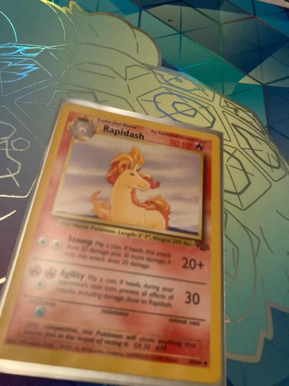 Pokemon Rapidash Trading Card - Orange and Yellow Artwork